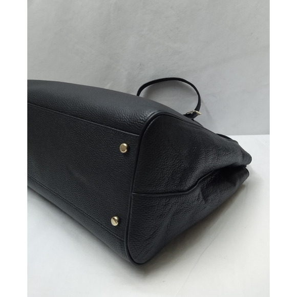 Kate Spade New York Black Leather Carryall Double Handles Satchel Bag - Picture 15 of 16